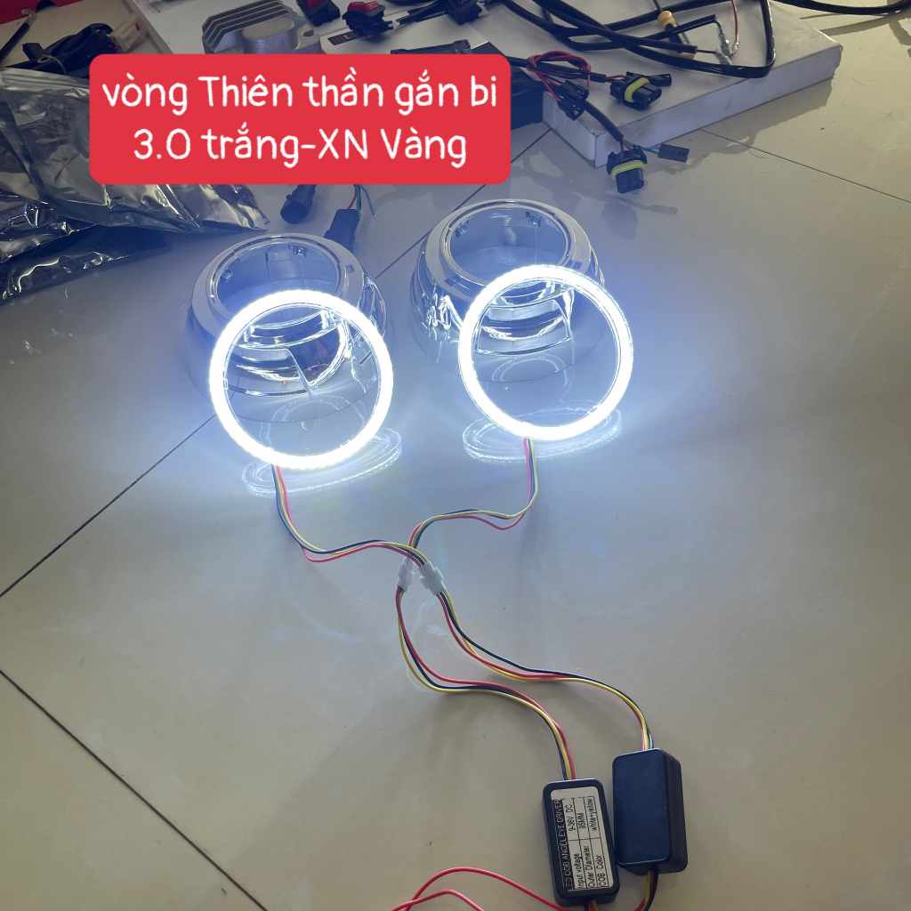 Vòng Thiên Thần trắng Xinhan Vàng Gắn Bi Cầu 3.0 inch
