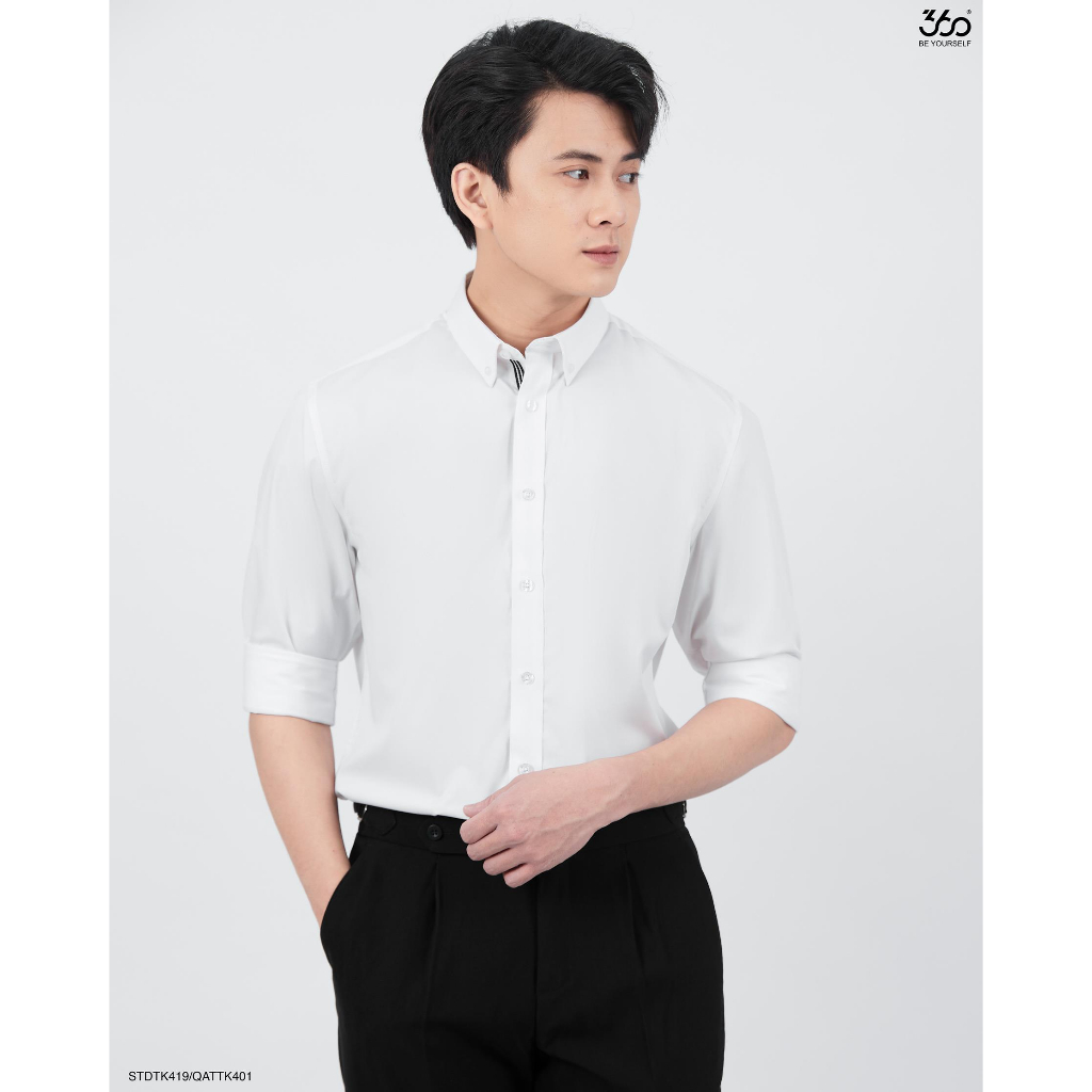 Áo sơ mi nam dài tay form slim cổ bẻ phối màu độc đáo thương hiệu 360 Boutique chất liệu cao cấp - STDTK419