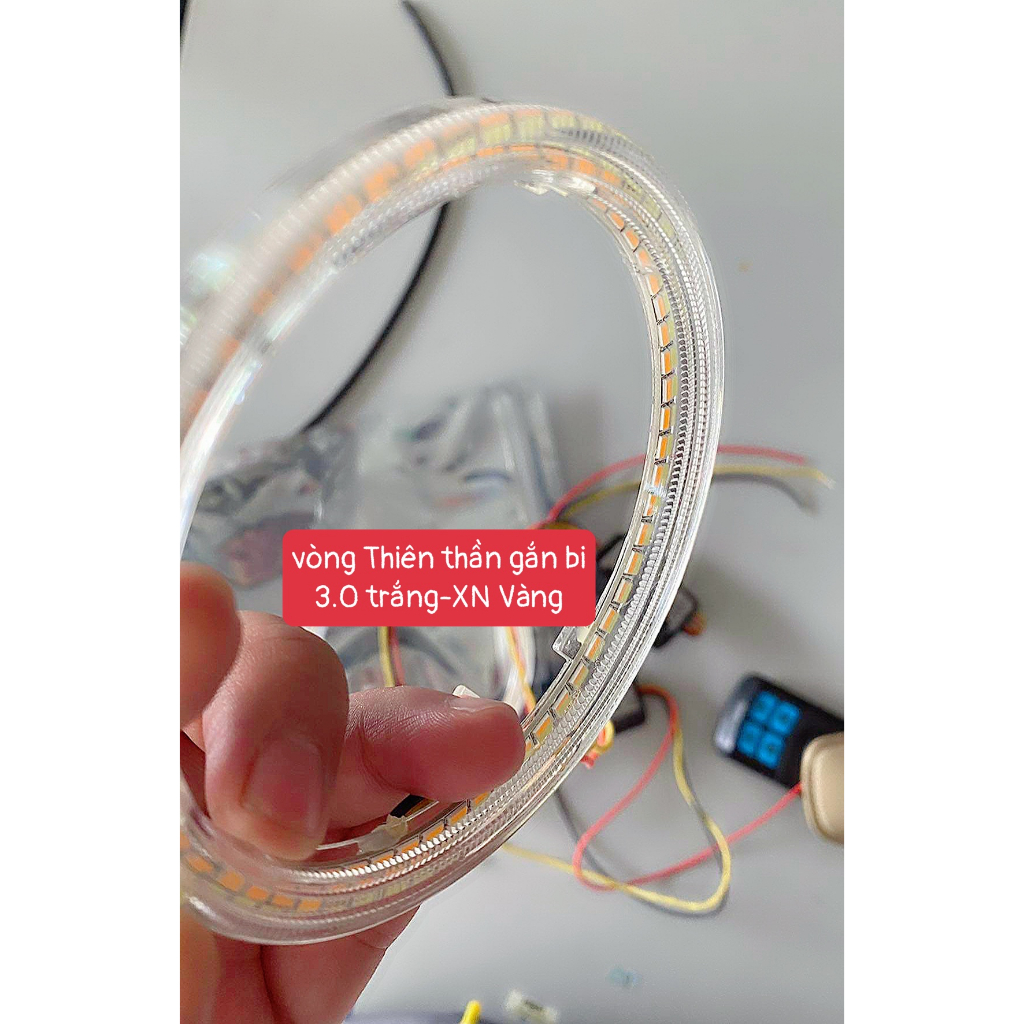 Vòng Thiên Thần trắng Xinhan Vàng Gắn Bi Cầu 3.0 inch