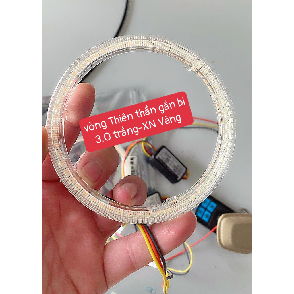 Vòng Thiên Thần trắng Xinhan Vàng Gắn Bi Cầu 3.0 inch