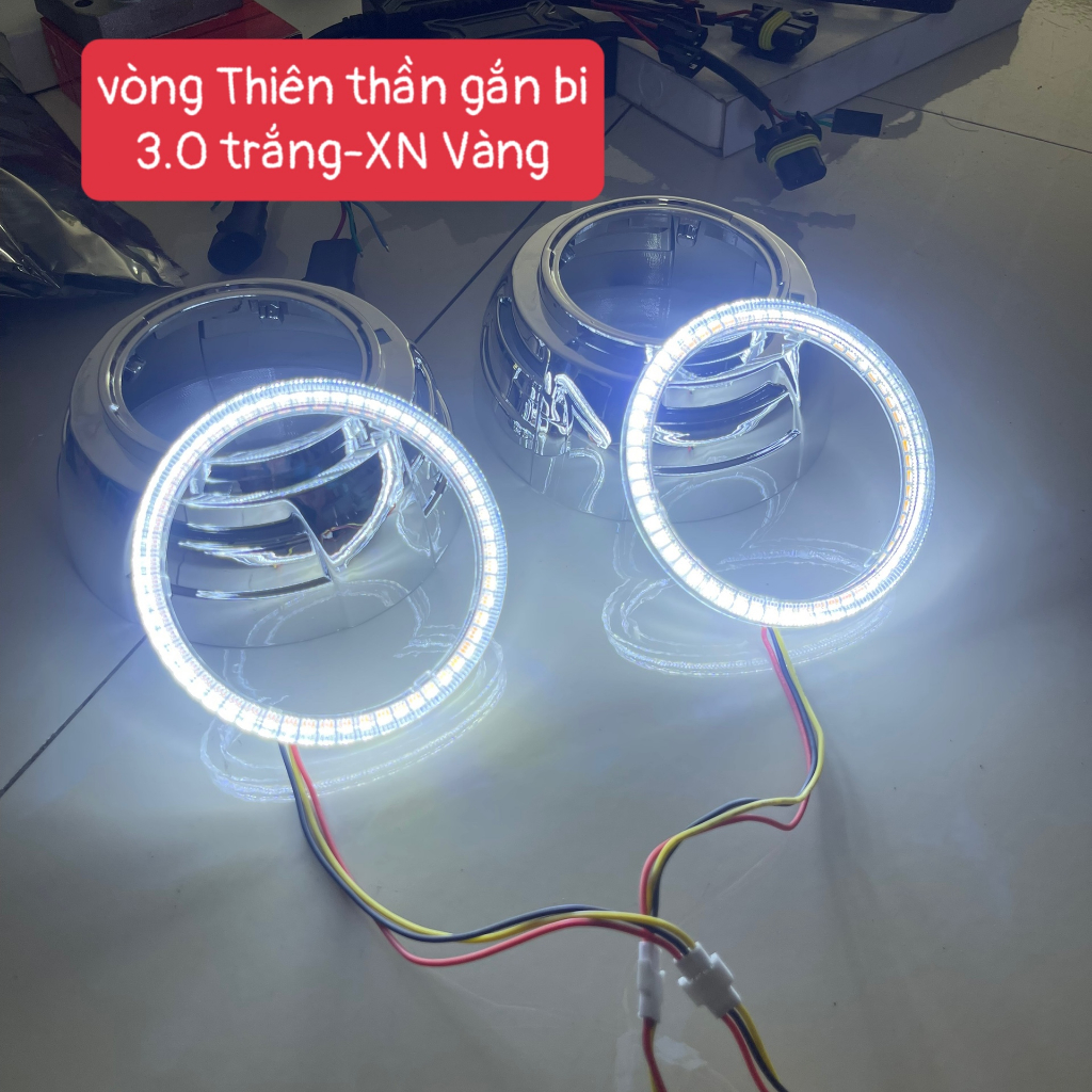 Vòng Thiên Thần trắng Xinhan Vàng Gắn Bi Cầu 3.0 inch