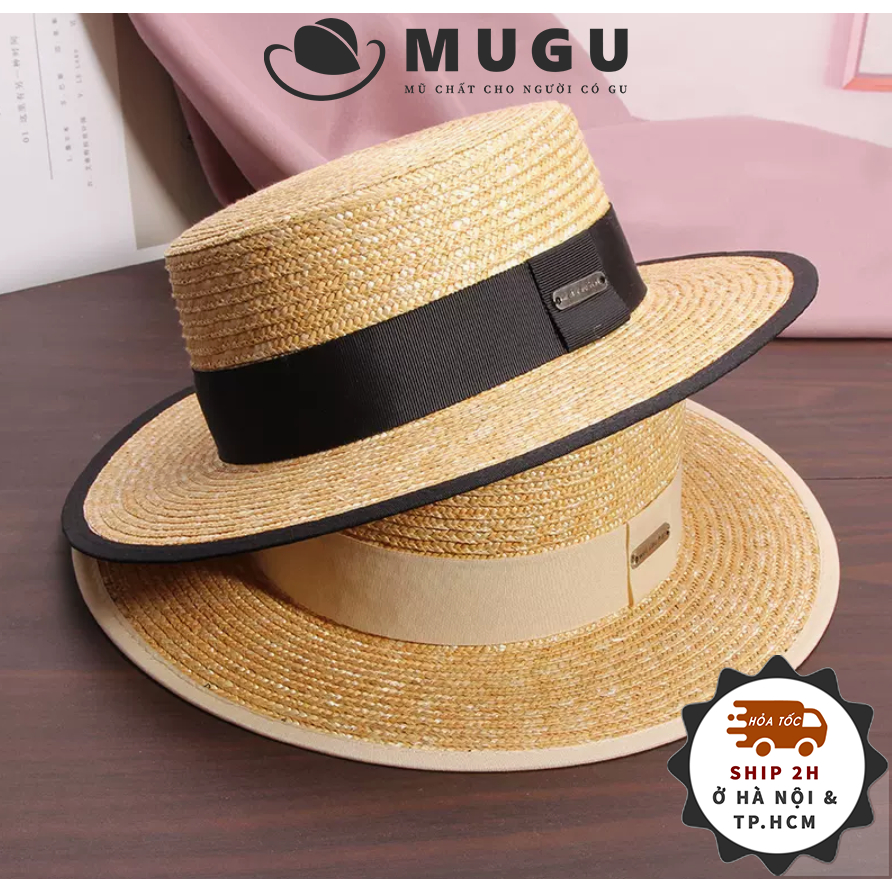 Mũ Cói Nữ MC47 Thời Trang - Mũ Cói Rộng Vành Dễ Phối Đồ | MUGU