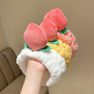 Băng đô cài tóc rửa mặt, băng đô trái đào cute dễ thương vải nhung phong cách hàn quốc a234 warm&cute