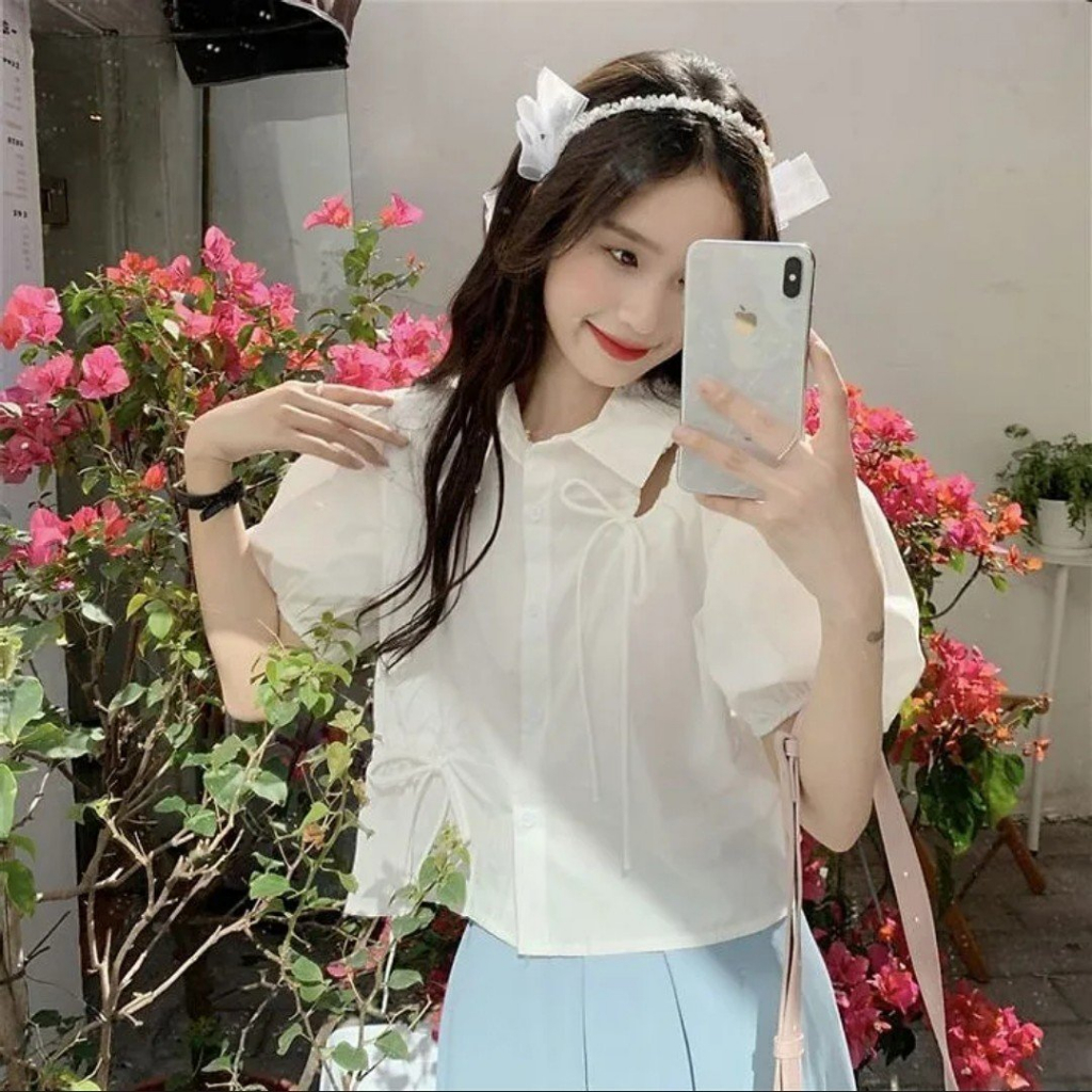 ÁO KIỂU SƠ MI RÚT EO CÁ TÍNH THỜI TRANG SÀNH ĐIỆU