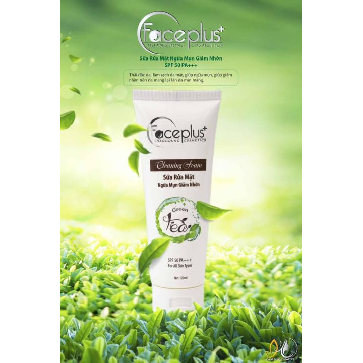 Sữa rửa mặt ngừa mụn - Giảm nhờn chiết xuất Trà xanh FacePlus+ (120ml)