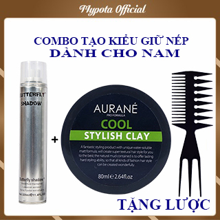COMBO Sáp vuốt tóc Aurane Cool + Gôm xịt tóc Butterfly 320ml (Tặng kèm lược)