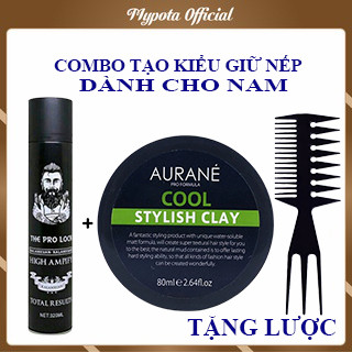 COMBO Sáp vuốt tóc Aurane Cool + Gôm xịt tóc Butterfly 320ml (Tặng kèm lược)