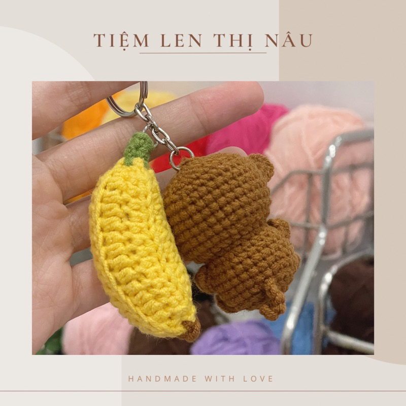 Khỉ Bé - móc khoá len