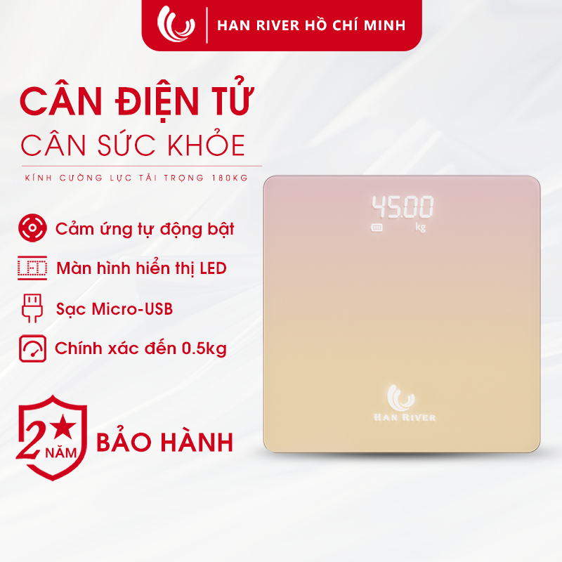 HAN RIVER Cân điện tử sức khỏe sạc USB - Hàng chính hãng