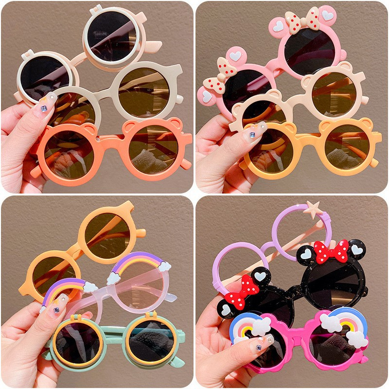 Kính râm cho bé kính thời trang chống tia UV trẻ em phong cách hoạt hình ngỗ nghĩnh đáng yêu