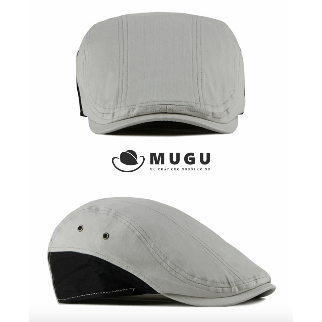 Mũ Nồi Nam Cao Cấp BR03 - Mũ Beret Nam Trung Niên Vải Cotton | MUGU