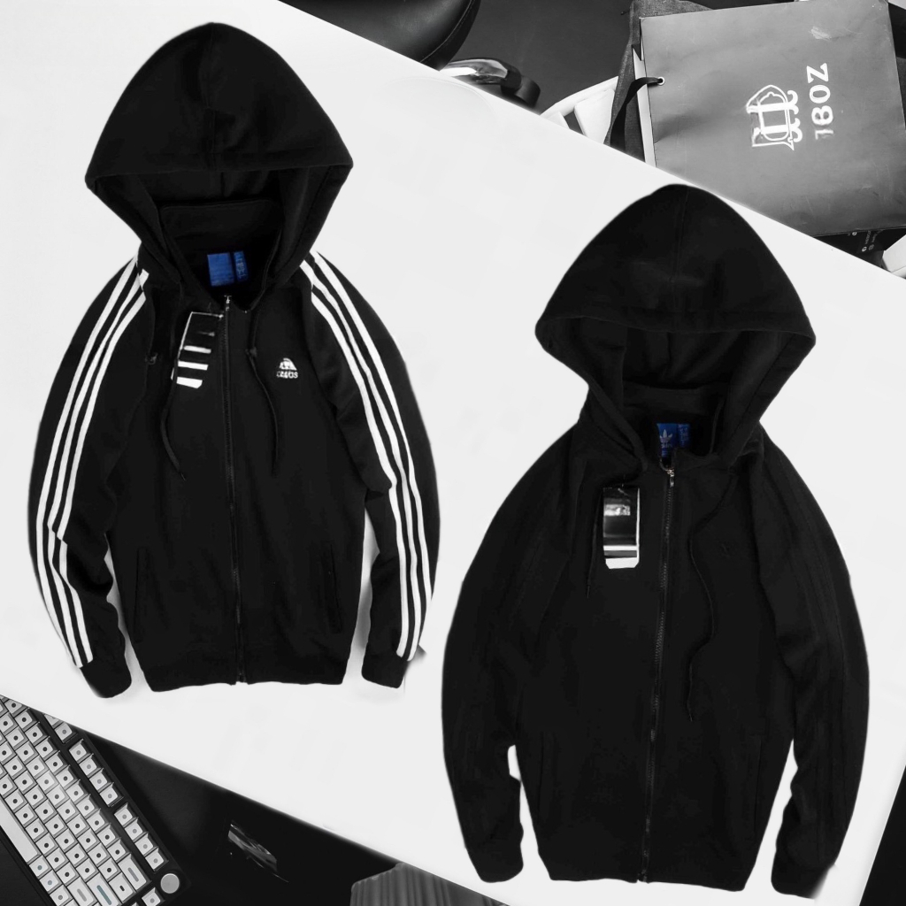 Áo Khoác Thể Thao 3 Sọc Nam - nữ Có Nón  cao cấp