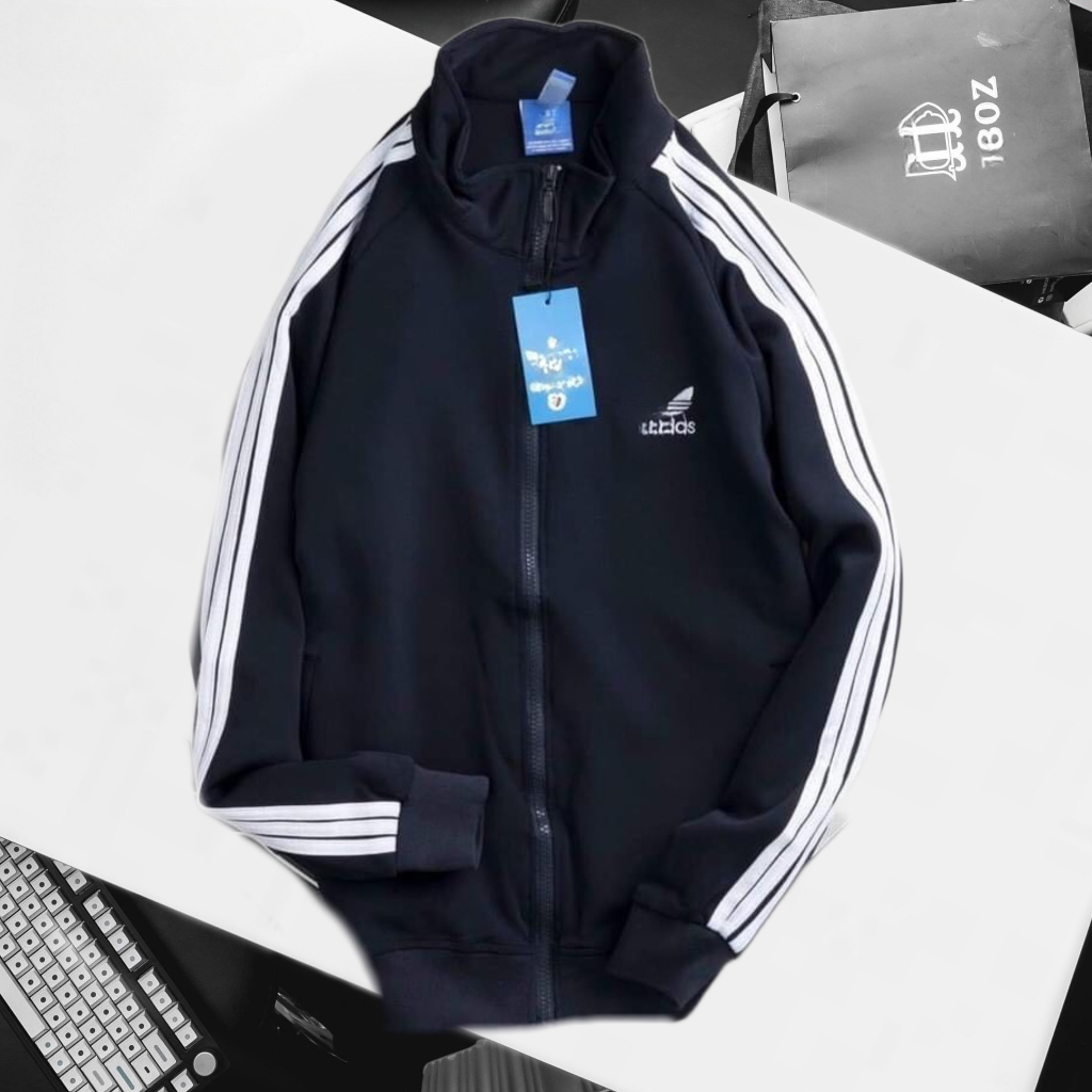 Áo Khoác Thể Thao 3 Sọc Nam - Nữ Thun Poly 2 Da