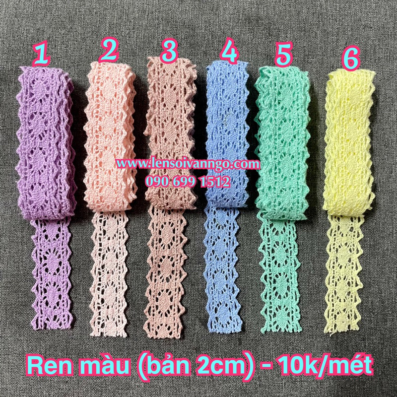 Các loại ren trang trí nón, giày, túi,...