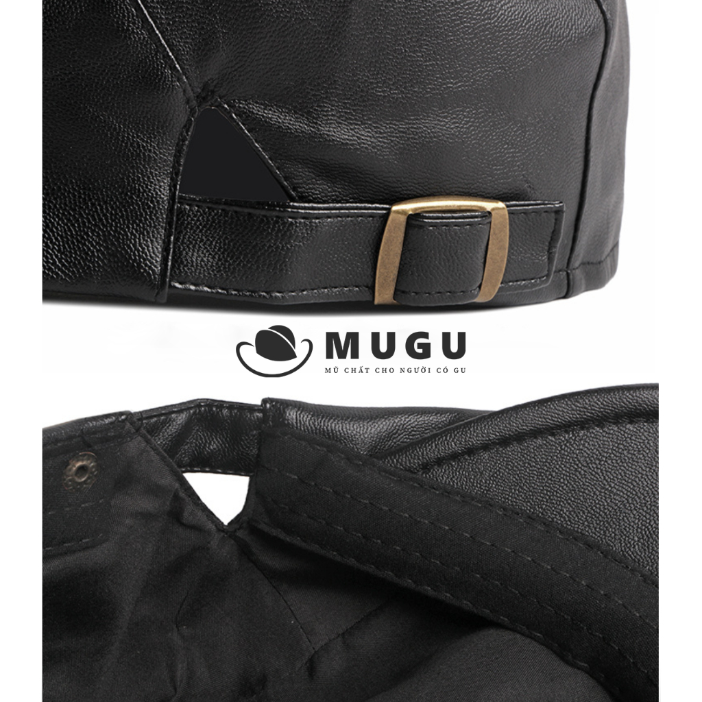 Mũ Nồi Da Cao Cấp BR04 - Mũ Beret Phong Cách Sang Trọng | MUGU