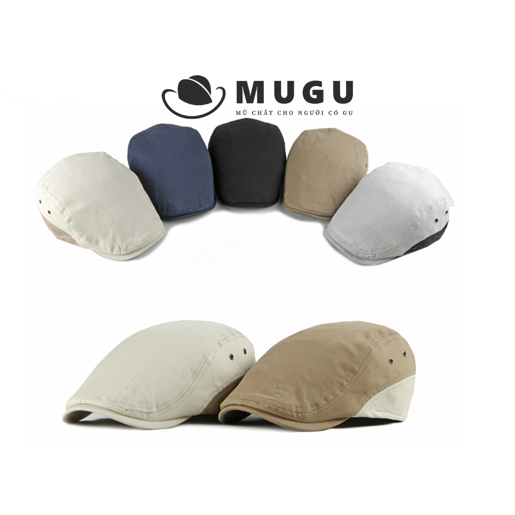 Mũ Nồi Nam Cao Cấp BR03 - Mũ Beret Nam Trung Niên Vải Cotton | MUGU