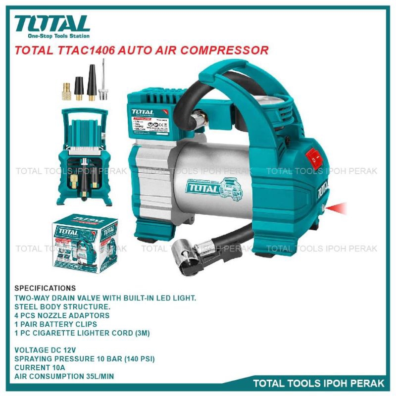 Máy bơm hơi lốp xe (loại tiêu chuẩn) TOTAL TTAC1406