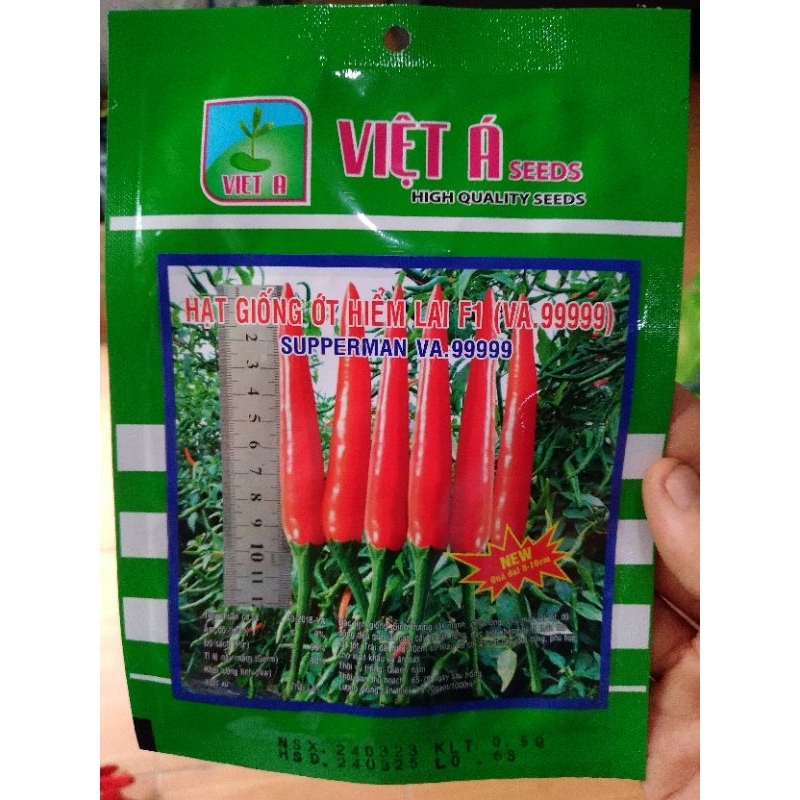 HẠT GIỐNG ỚT HIỂM LAI F1 VIỆT Á VA99999 GÓI 5GR