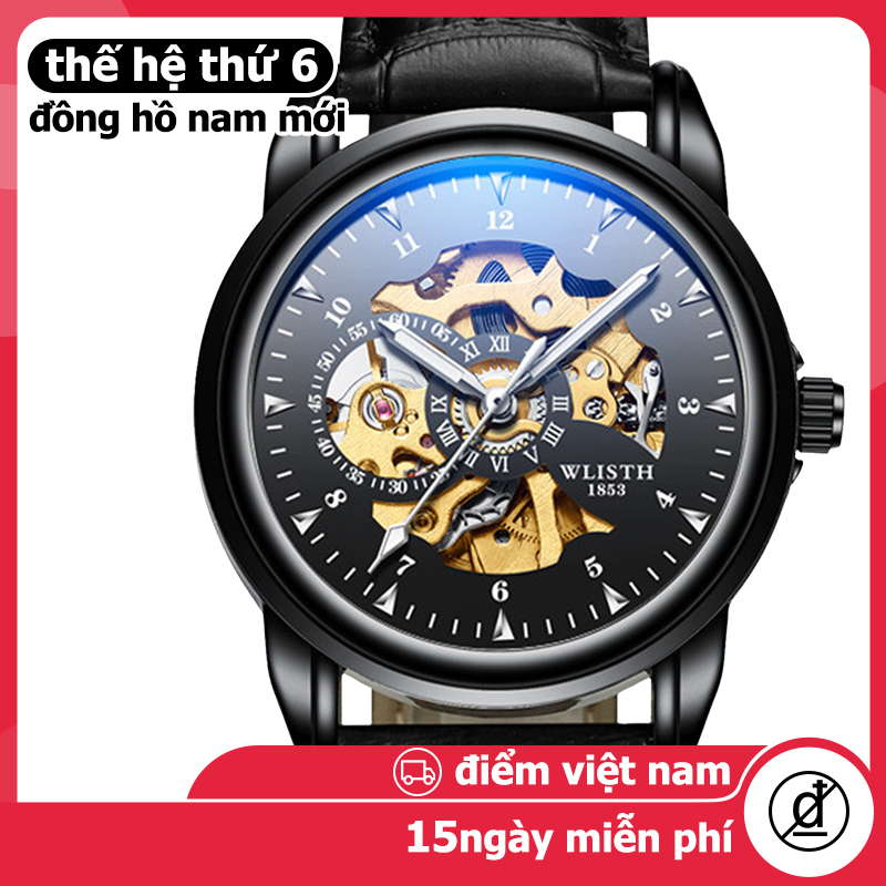 đồng hồ cơ nam chống nước nam cao cấp dây da phát sáng thời trang đồng hồ cơ nam automatic
