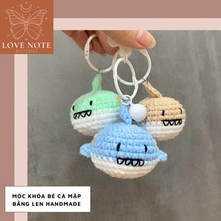 Móc khoá cá mập cute bằng len handmade xinh xắn treo chìa khoá, balo, túi xách