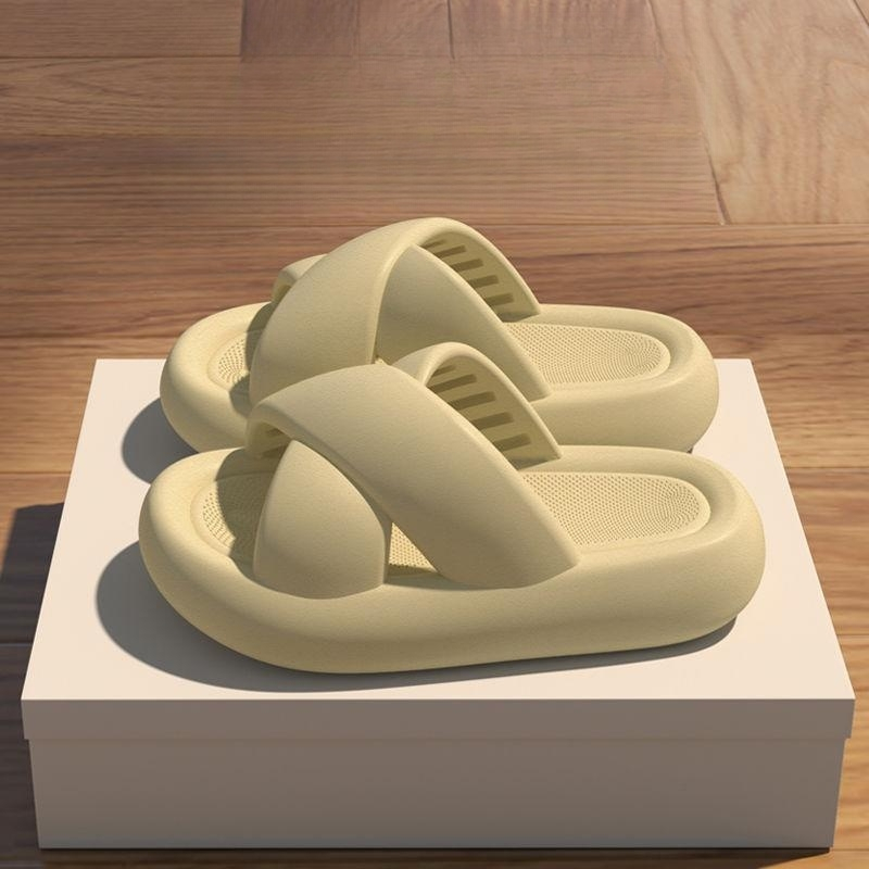 Dép bánh mì nữ đế cao 4CM，EVA cảm giác nhẹ nhàng，Đế dày chống trượt