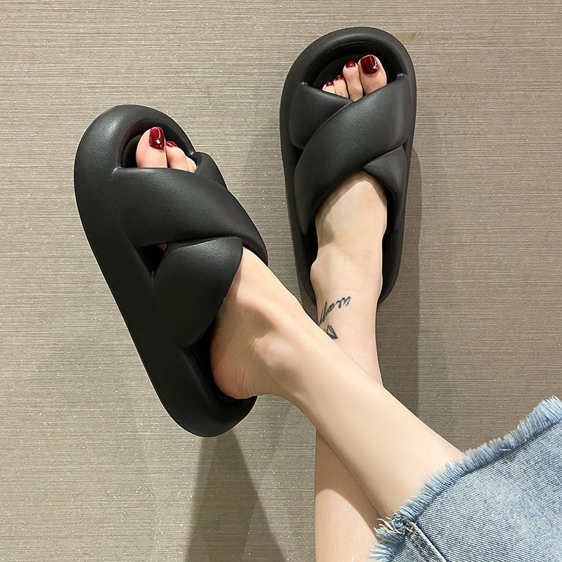 Dép bánh mì nữ đế cao 4CM，EVA cảm giác nhẹ nhàng，Đế dày chống trượt