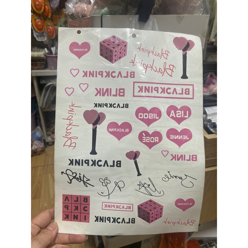 Sticker phát sáng hologram B.lackpink, sticker Black.pink