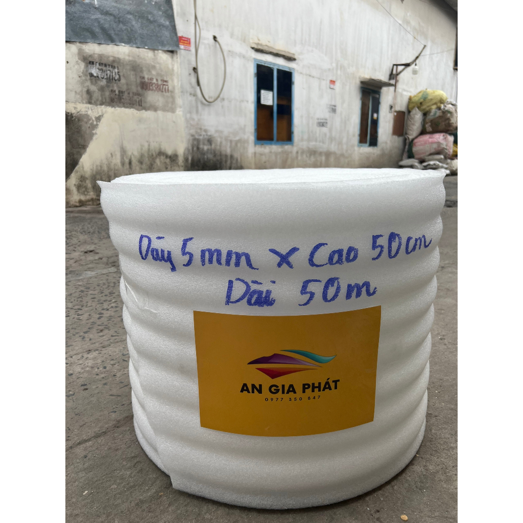 Màng Mút Xốp Foam Dày 5ly/mm Rộng 52cm Dài 50m Bọc Gói Hàng