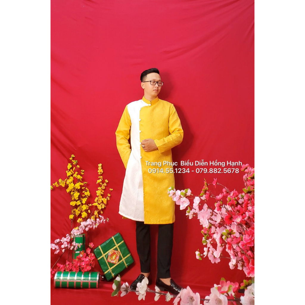 (Có sẵn) Áo dài cách tân nam vải đẹp