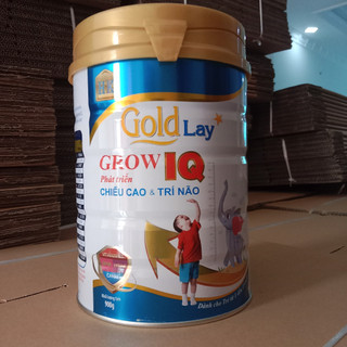 Sữa Goldlay Grow IQ dinh dưỡng giúp tăng chiều cao và phát triển trí não cho trẻ 1-15 tuổi lon 900g