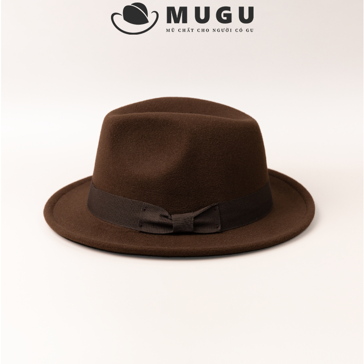 Mũ Phớt Nam Trung Niên FN34 - Mũ Fedora Vành Ngắn Cao Cấp  | MUGU