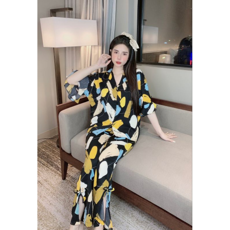 Quần Xẻ Tay Loe Sang Chảnh vải mango