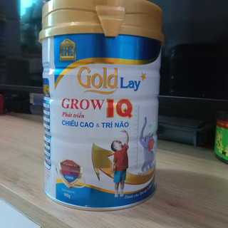 Sữa bột dinh dưỡng Goldlay Grow IQ 900g bổ sung DHA, đặc chế cho trẻ từ 1-15 tuổi.