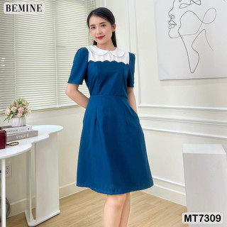 Đầm thiết kế cổ sen tay phồng tùng chữ A BEMINE MT7309
