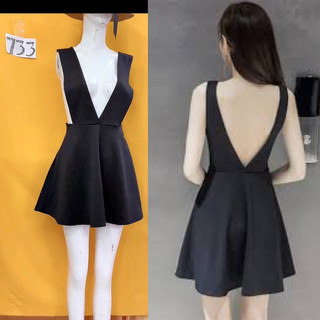 đầm thun yếm đen umi size S-M.S733