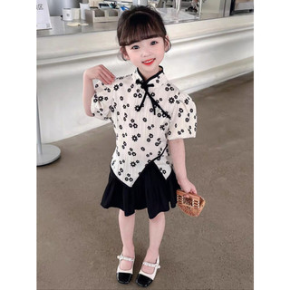 Sét áo kèm chân váy cách điệu xinh xắn cho bé gái B25