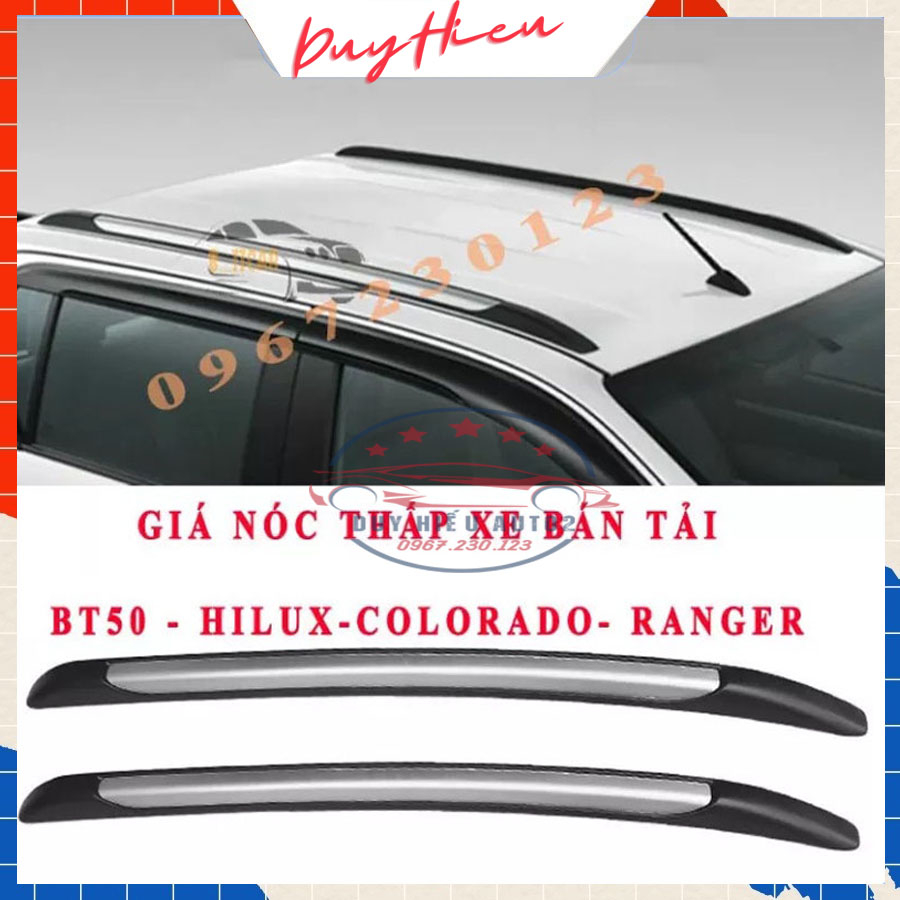 Hai Thanh Giá Nóc Xe Bán Tải Dán Thấp Ranger, BT50, Colorado, Hilux - DH2