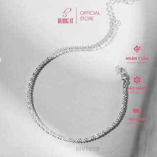 Lắc tay, vòng tay bạc nữ BLINGIT dây xù bắt sáng lấp lánh sang trọng Ý 925 - BIVT020