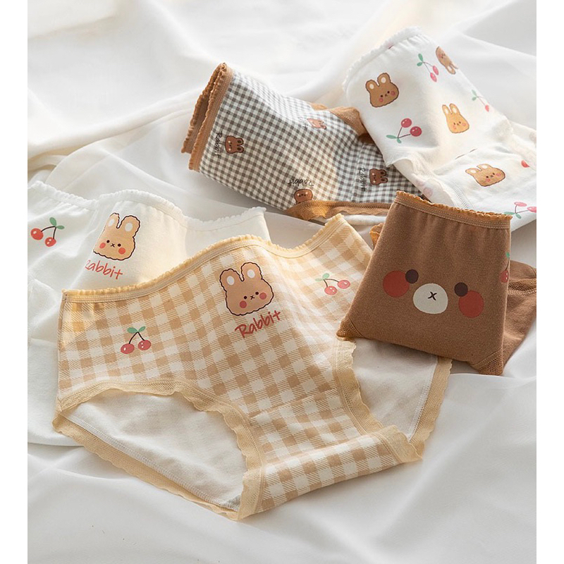 Quần Lót Nữ Cotton Thỏ Nâu Thời Trang Dễ Thương Softie 3388