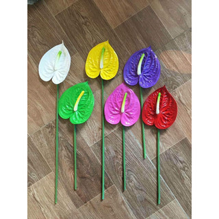 Một cành hồng môn nhựa c04 - c05, hoa giả | phụ kiện trang trí
