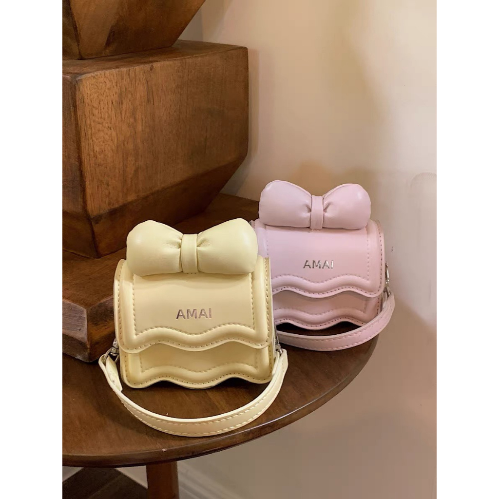 Túi Nơ Amai Mini Cầm Tay, Đeo Chéo Nữ Phong Cách Hàn Phối Đồ Siêu Xinh