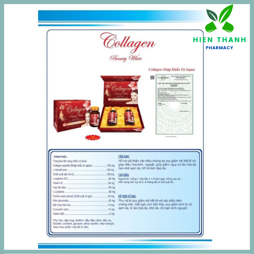 Viên Uống  COLLAGEN BEAUTY WHITE- Hộp 60 Viên