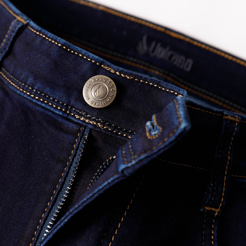 Quần Jean Nam Cao Cấp 3004D Dáng Suông Màu Xanh Than - Quần Bò Nam Vulcano