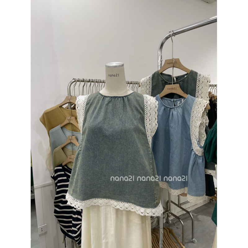 Áo jeans pha voan sát nách Nana21 Nanastore21