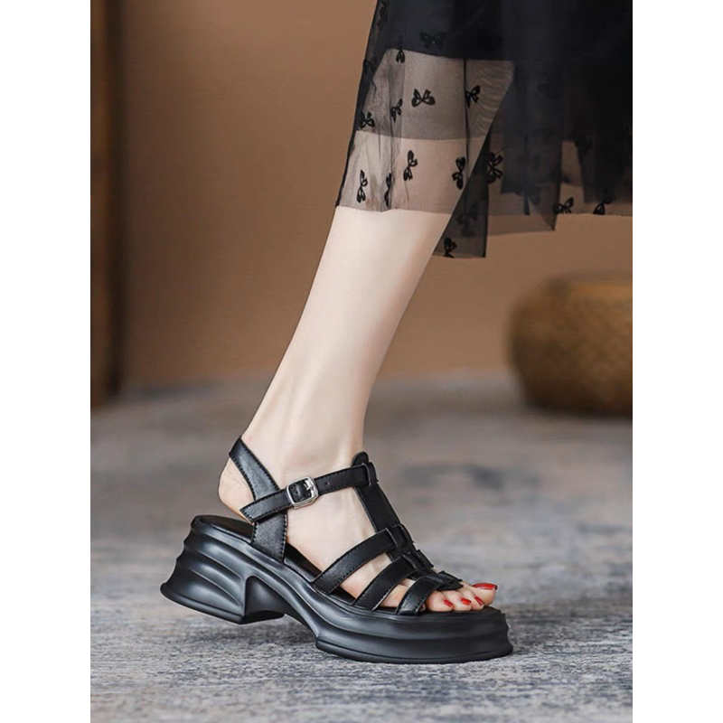 Giày sandals phong cách chiến binh cao 5 cm