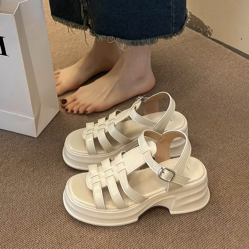 Giày sandals phong cách chiến binh cao 5 cm