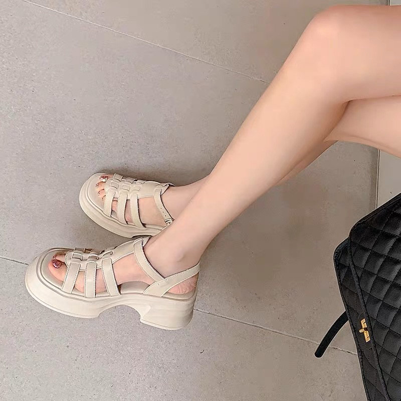 Giày sandals phong cách chiến binh cao 5 cm