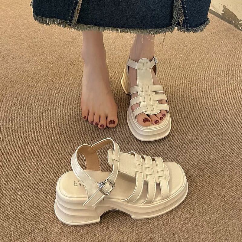 Giày sandals phong cách chiến binh cao 5 cm