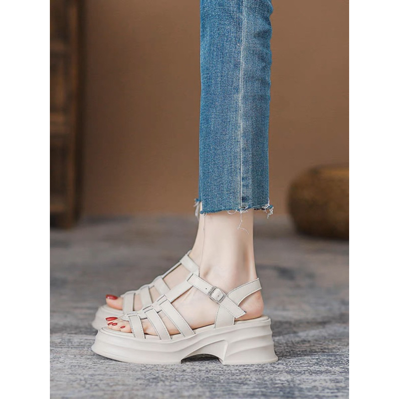 Giày sandals phong cách chiến binh cao 5 cm