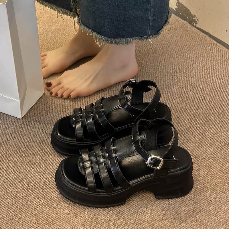 Giày sandals phong cách chiến binh cao 5 cm